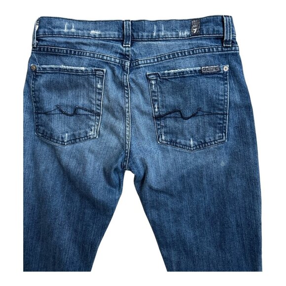 7 For All Mankind Josefina Skinny Boyfriend Jeans Medium Wash Jeans Size 27 - Picture 4 of 11